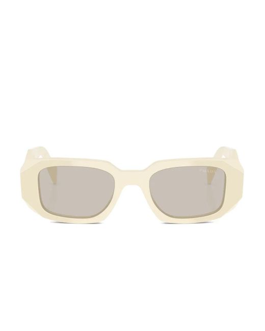 Prada White Rectangle-Frame Sunglasses