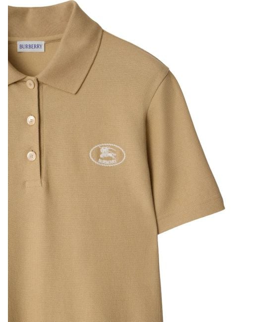 Polo de algodón Burberry de color Natural