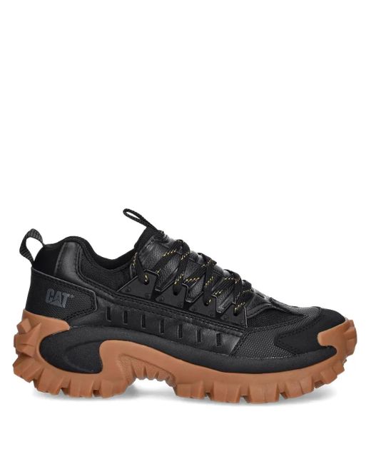 Caterpillar Black Lace-Up Rubber-Sole Sneakers for men
