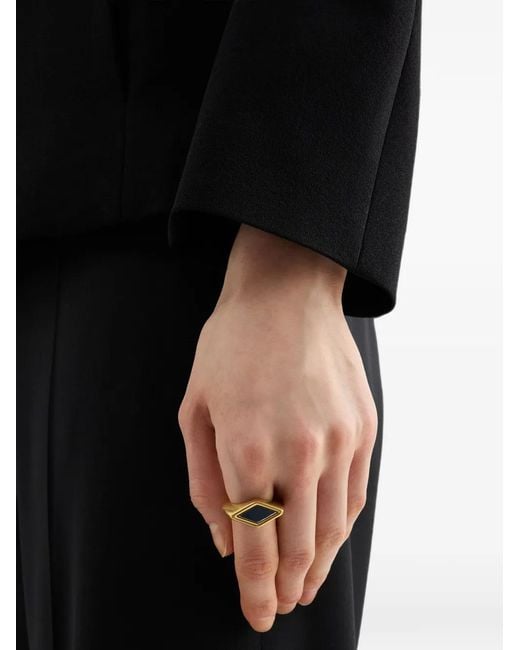 Jil Sander Pink Argyle-Pattern Handcrafted Ring