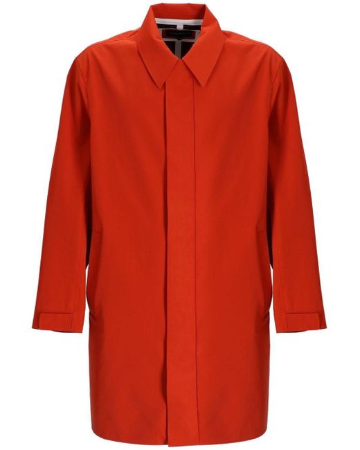 Emporio Armani Essential Water-resistant Trench-coat in Red for Men ...