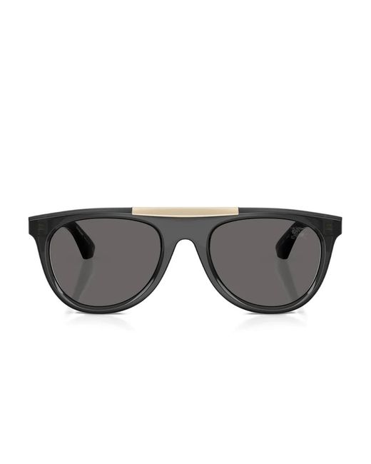 Burberry Gray Detail Pilot-Frame Sunglasses for men