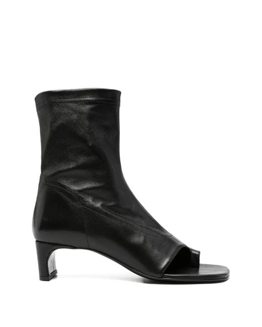 Elena Iachi Black Open-Toe Boots