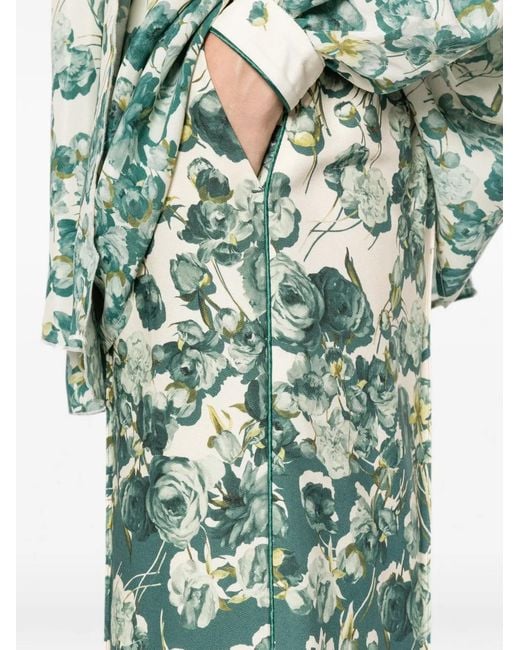 F.R.S For Restless Sleepers Green Floral-Print Palazzo Pants