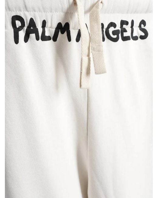 Palm Angels White Logo-Print Drawstring Track Pants