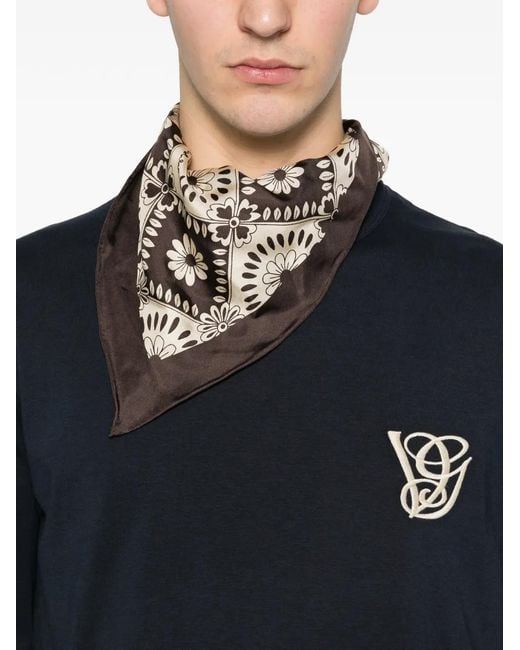 Valentino Garavani Blue Long-Sleeved Graphic T-Shirt for men