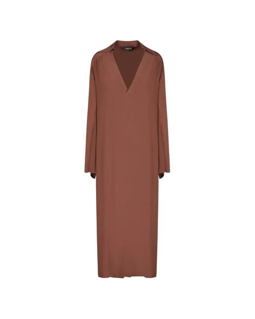 FEDERICA TOSI Brown V-Neck Kaftan Dress