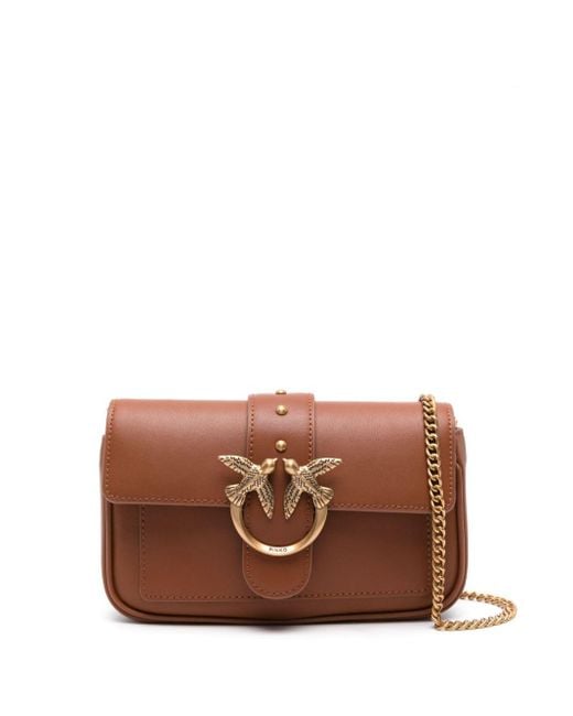 Pinko Brown Love One Pocket Cross Body Bag