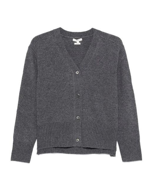 Yerse Gray V-Neck Ribbed Cardigan