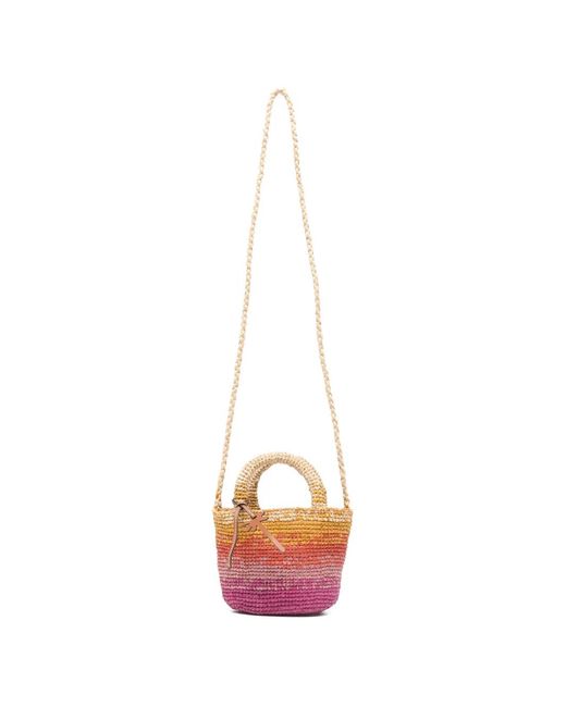 Manebí White Mini Panier Raffia Tote Bag