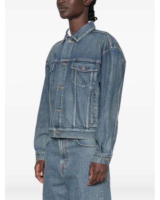 Saint Laurent Blue Button-Up Denim Jacket
