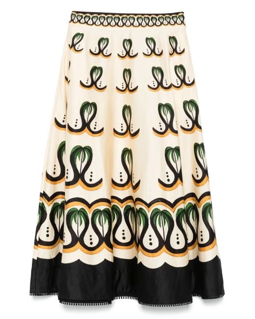 Jupe Mi-Longue Coconut Tree Farm Rio en coloris White