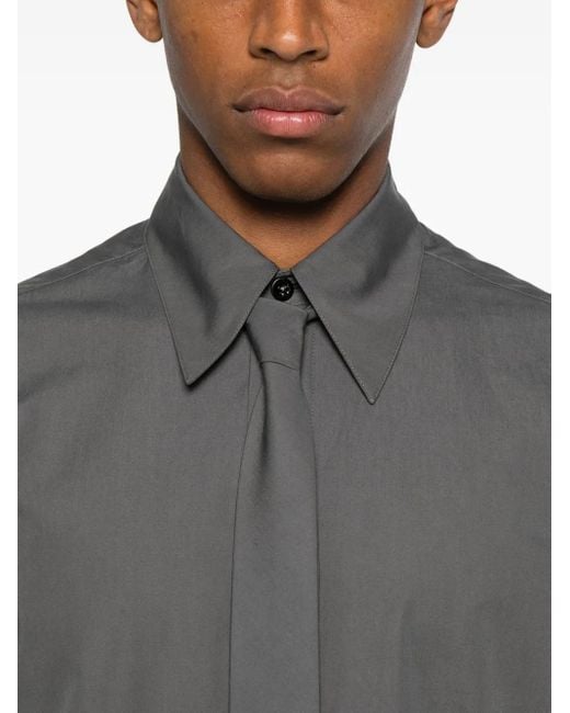 Jil Sander Overhemd Met Gestrikte Hals En Lange Mouwen in het Gray voor heren