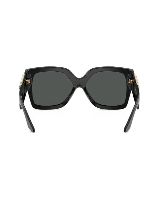 Versace Black Medusa Rectangle-Frame Sunglasses