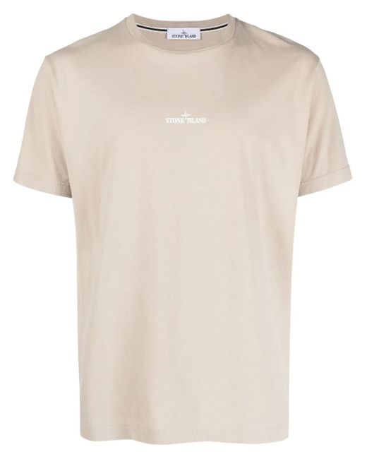 Stone Island Natural Logo-Print T-Shirt for men