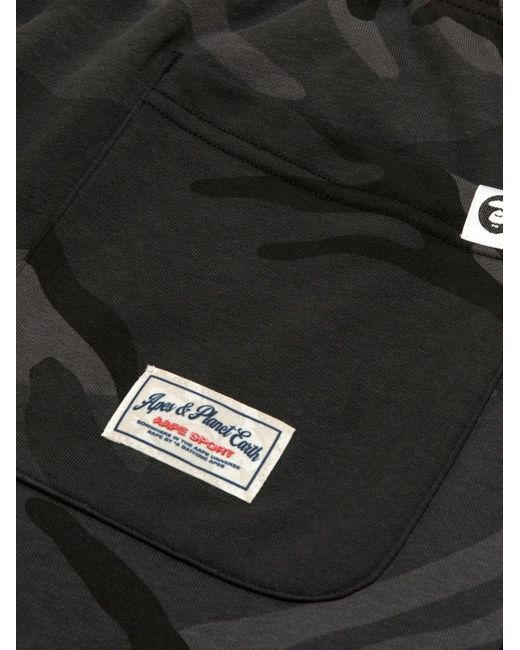 Aape By A Bathing Ape Black Camouflage-Print Drawstring Shorts for men
