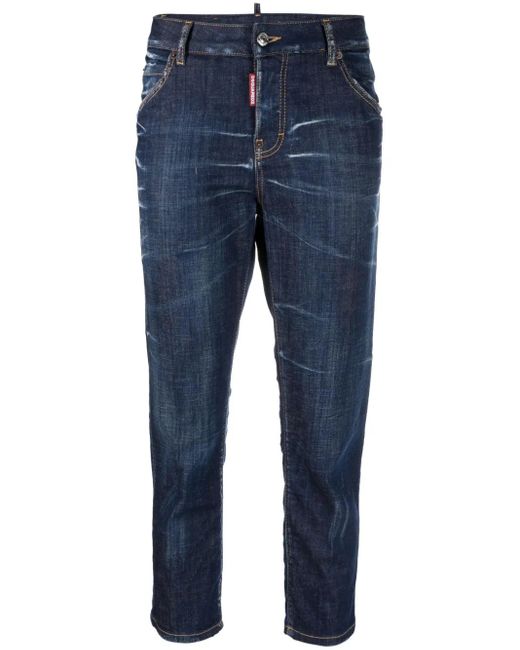 DSquared² Cropped Jeans in het Blue
