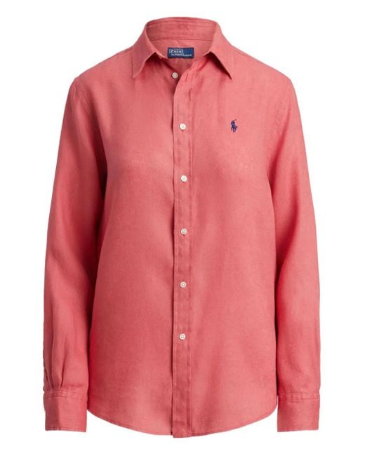 Polo Ralph Lauren Button-Down Blouse in het Pink