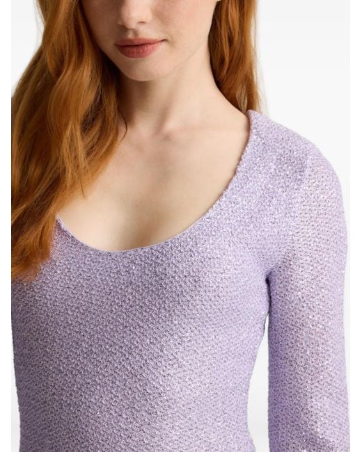 Vestido largo con lentejuelas St. John de color Purple