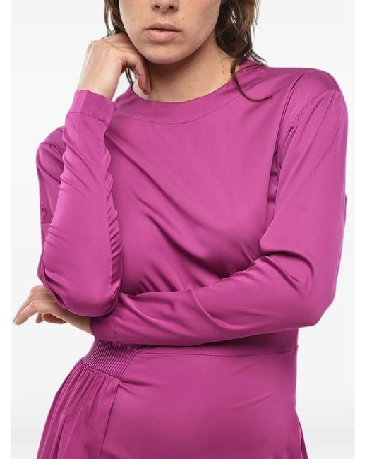 Stella McCartney Pink Dorothy Draped Satin Midi Dress