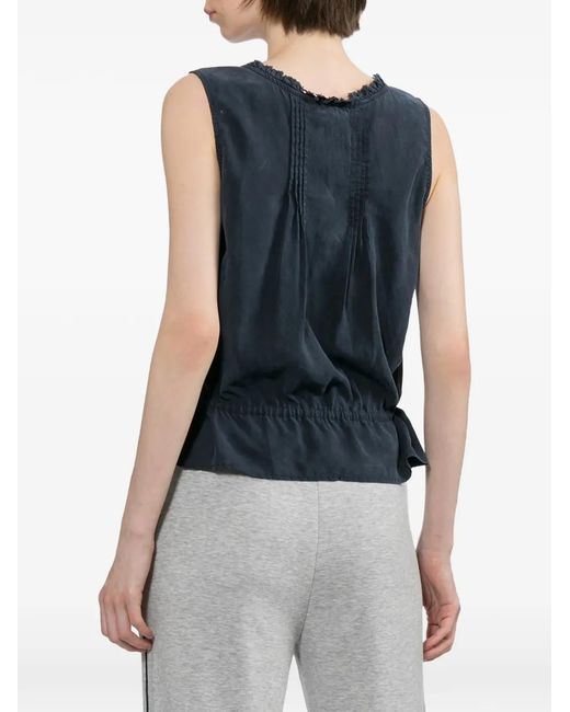 AAPE BY A BATHING AP Blue Pin-Tuck Drawstring Top