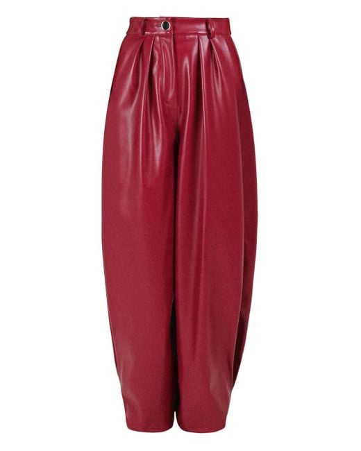 ROWEN ROSE Red Button-Fastening Trousers