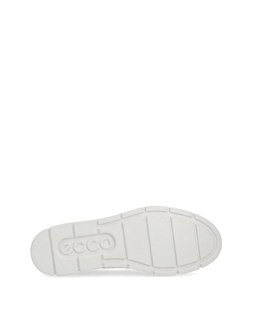 Ecco White Bella Slip-On Leather Loafers