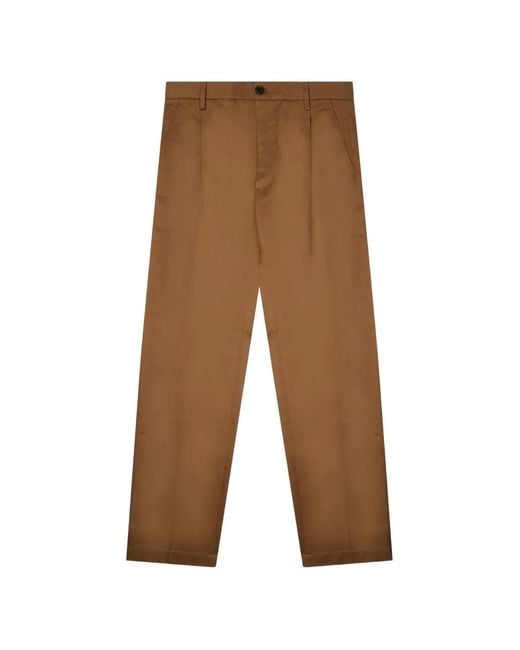 Department 5 White Gin Pleated Straight-Leg Trousers for men