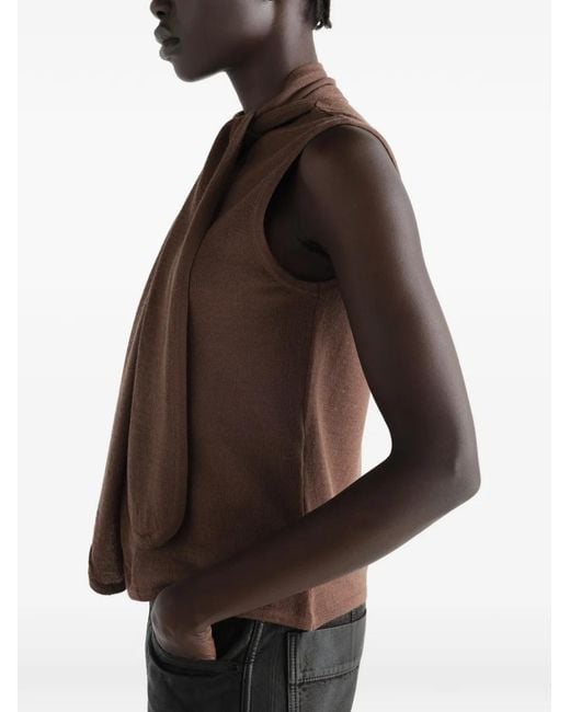 Lemaire Brown Asymmetrical Cardigan