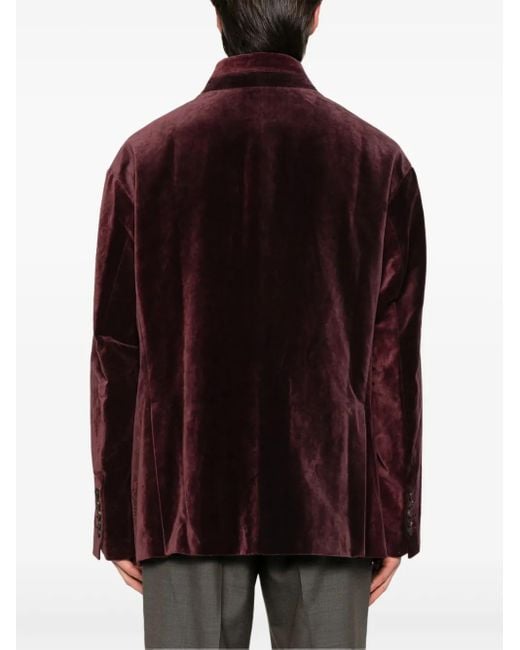 Ziggy Chen Purple Cotton Blazer for men