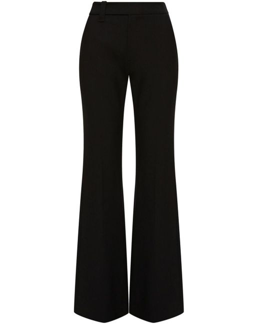 Oscar de la Renta Black High-Waisted Flared Trousers