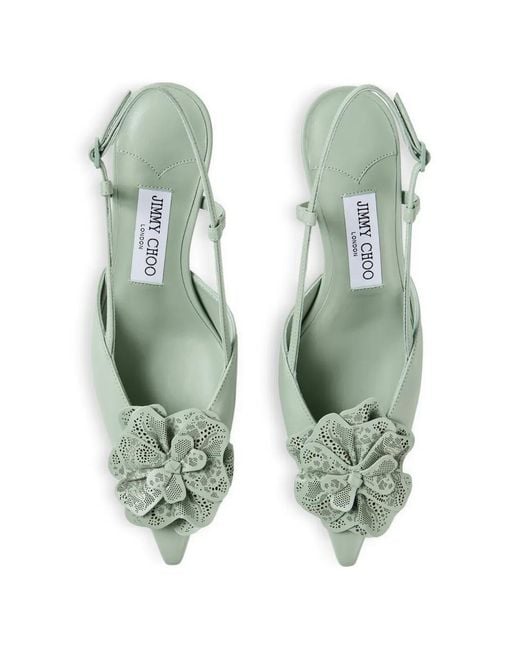 Jimmy Choo Green Mimmi Sling Back 50 Pumps