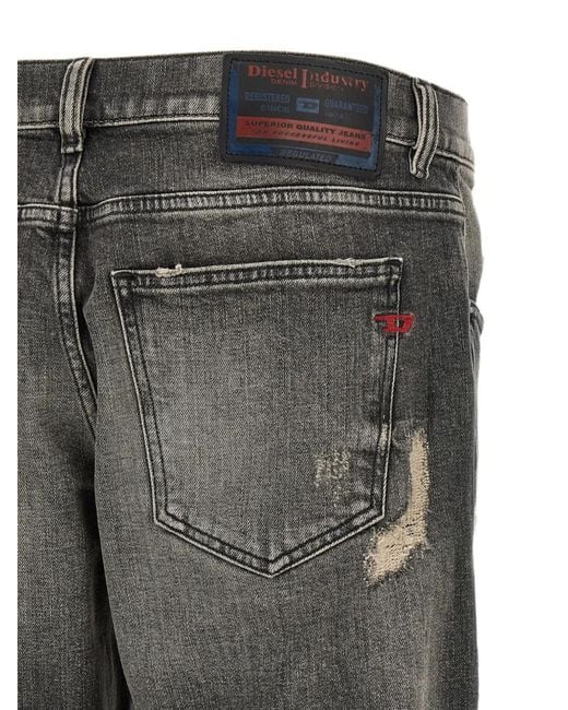 DIESEL Gray D-Strukt Destroyed-Effect Jeans for men