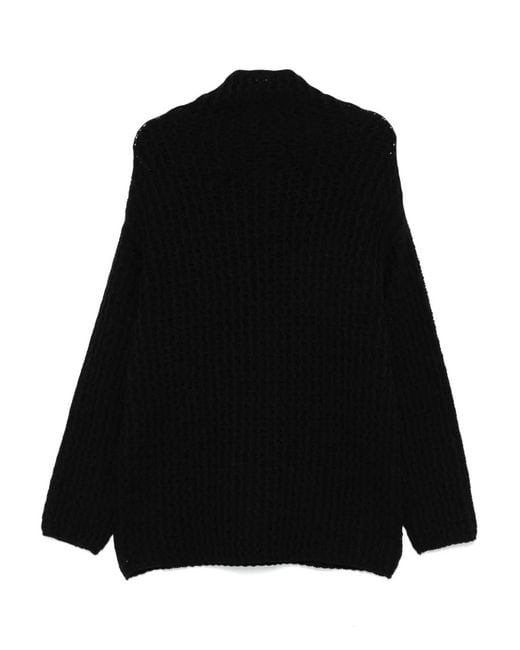 Forme D'expression Black Chunky Ribbed-Knit Sweater for men