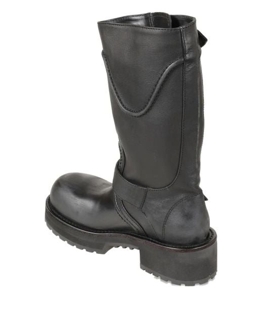 Balenciaga Buckle-Strap Biker Boots in Black | Lyst