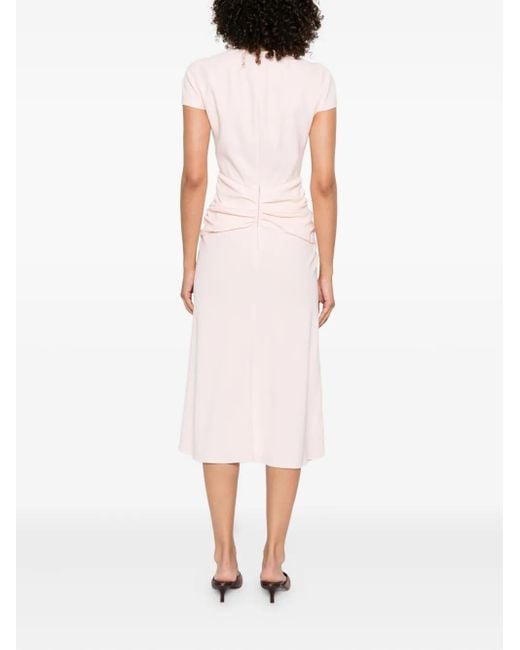 McQueen Pink Twist-Detail Midi Dress