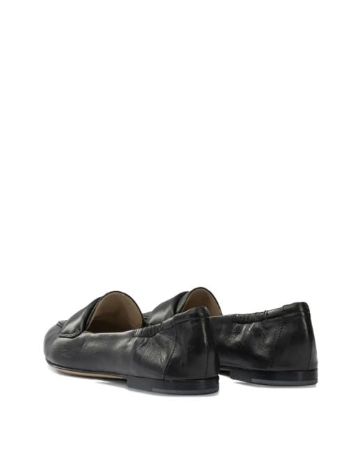 Pomme D ́Or Black Pointed Leather Loafers