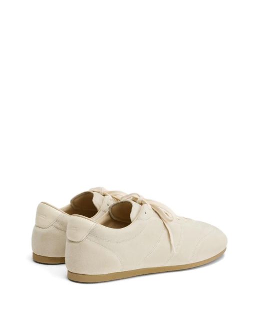 Lemaire White Quilted Suede Sneakers