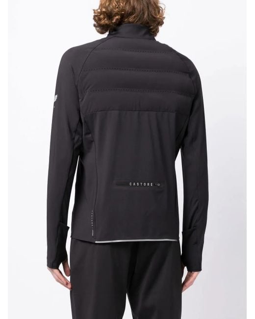 Castore Black Zip-Front Logo-Print Jacket for men