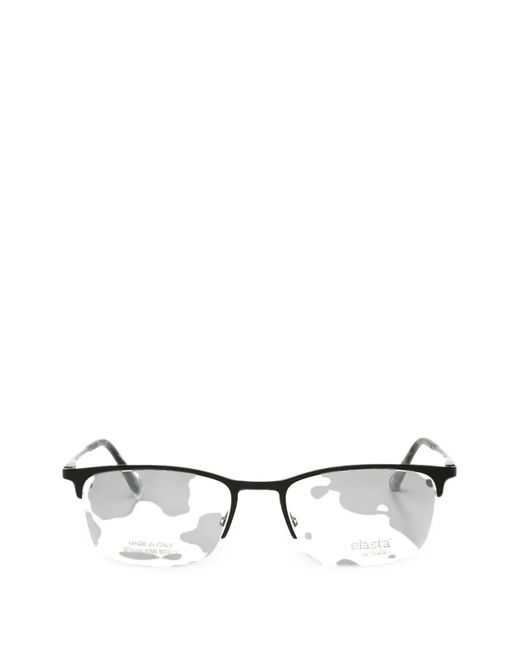 Elasta White Browline-Frame Glasses for men