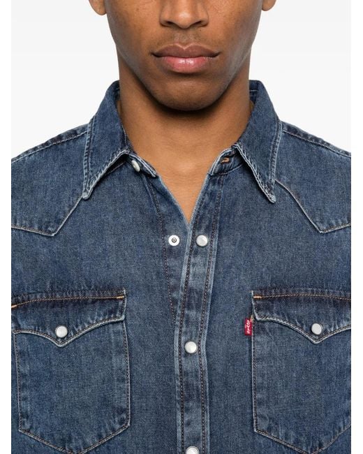 Levi's Blue Barstow Western Denim Shirt for men