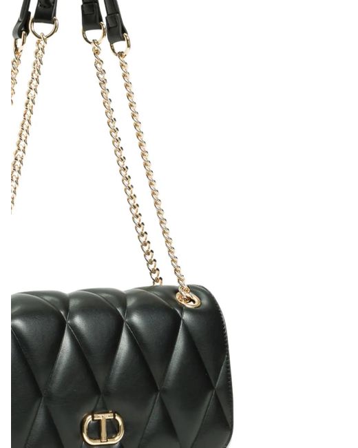 Twinset Black Mittelgroße Schultertasche mit Steppung