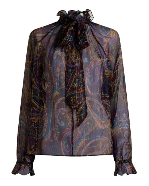 Blouse En Soie À Motif Cachemire Etro en coloris Purple