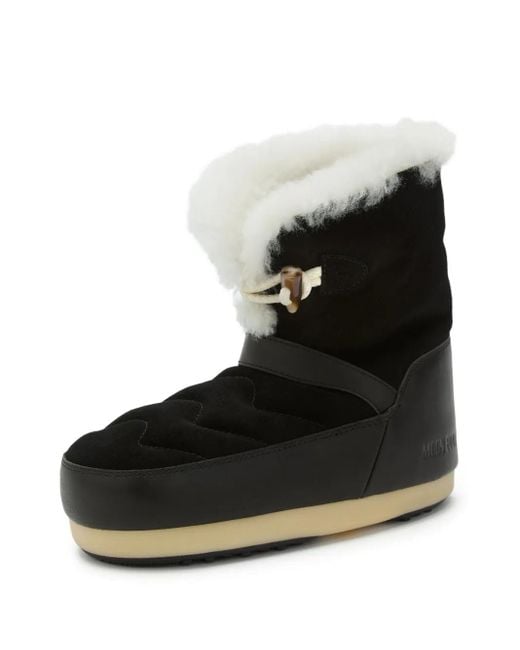 Moon Boot Black Evx Quilted Shearling Boots