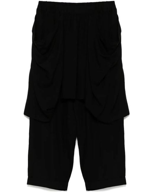 Yohji Yamamoto Black Layered Tapered Trousers