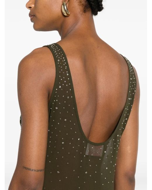 Mc2 Saint Barth Green Raya Rhinestone-Embellished Mini Dress