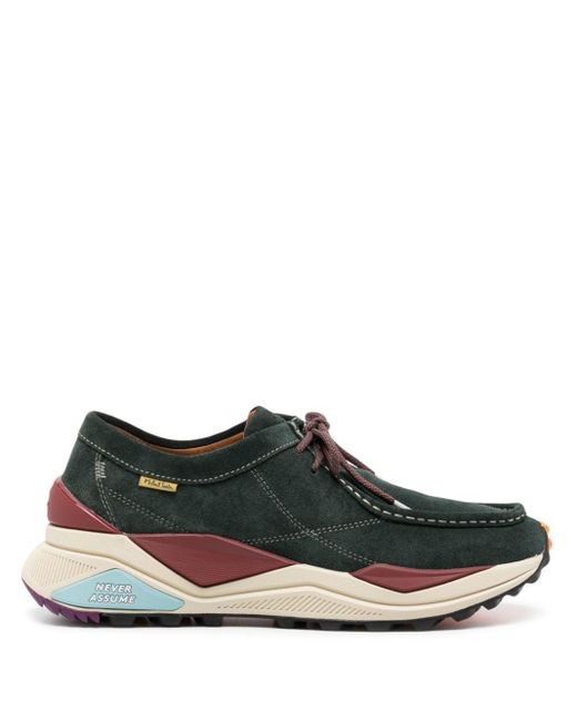 PS by Paul Smith Green Stirling Panelled Chunky Sneakers for men
