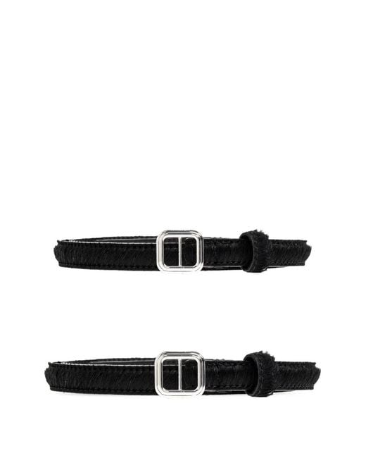 LIE STUDIO White Georgia Buckle Belt