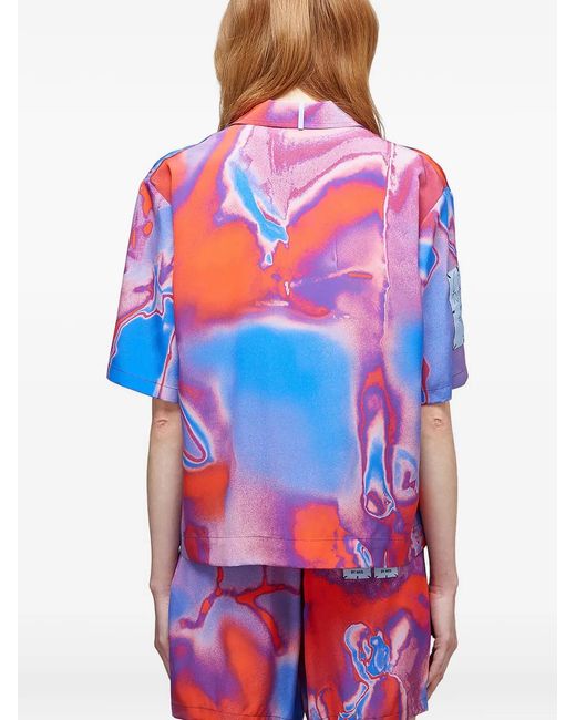 McQ Alexander McQueen Abstract-Print Collared Top