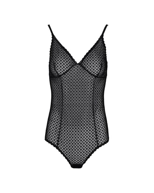 Laura Urbinati Black Plumetis V-Neck Bodie